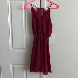 S Monteau Wine Red Mini Dress